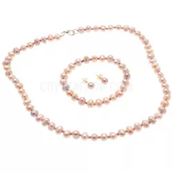 Crystal Earrings Jewellery Gift Box Set Pink Pearl