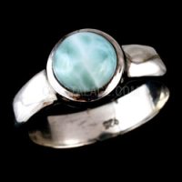 Larimar Crystal and Silver Rings