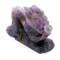 Chevron Amethyst Carved Chinese Dragon