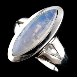 Moonstone Marquise Silver Ring
