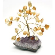 Citrine and Amethyst Gem Chip Tree