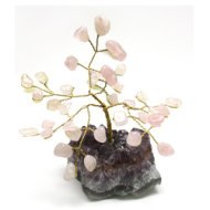 Rose Quartz and Amethyst Gem Chip Tree