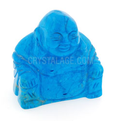 Blue Howlite Carved Sitting Buddha Statue