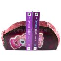 21cm Pink Agate Bookends