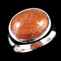 Sunstone Oval Ring In Silver