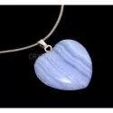 Blue Lace Agate Heart Pendant