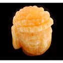 Orange Calcite Crystal Thai Buddha Head