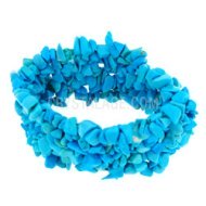 Blue Howlite Crystal Gemstone Cuff Bracelet