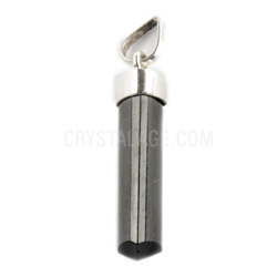 Black Tourmaline Crystal Point Pendant