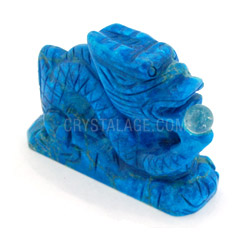 Blue Howlite Carved Chinese Dragon