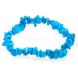 Blue Howlite Gemstone Chip Bracelet