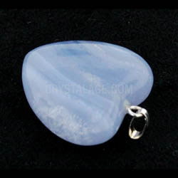 Blue Lace Agate Heart Pendant