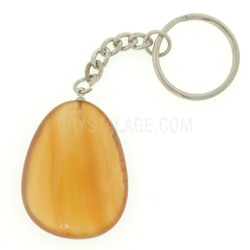 Carnelian Crystal Disc Fob Key Ring