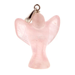 Rose Quartz Crystal Small Angel Pendant