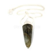 Labradorite Crystal Double Stone Pendulums