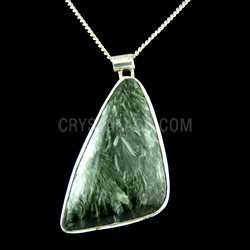 30mm Jagged Triangle Seraphinite Crystal Pendant