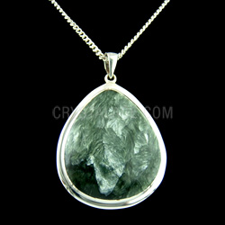 34mm Wide Teardrop Seraphinite Crystal Pendant