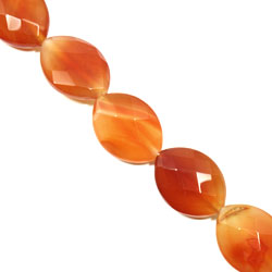 Faceted Olive Carnelian Beads