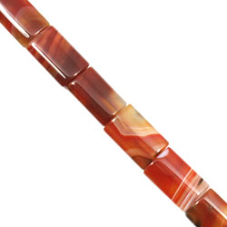 Puff Rectangle Carnelian Beads