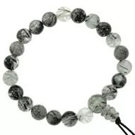 Tourmalinated Quartz Power Bead Bracelet