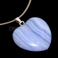 Blue Lace Agate Heart Pendant