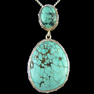Turquoise Crystal Ovals Pendant