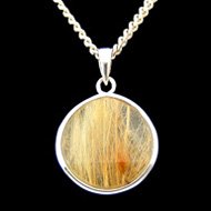 Gold Rutilated Quartz Pendant 