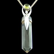 Peridot and Quartz Point Pendant