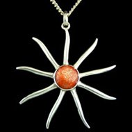 Silver Sunstone Pendant