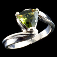 Moldavite Crystal Ring