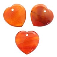 Carnelian Heart Crystal Beads