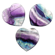 Fluorite Heart Crystal Beads