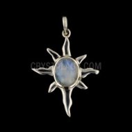 Sunburst Silver And Moonstone Pendant