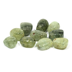 Epidote in Prehnite Tumblestone