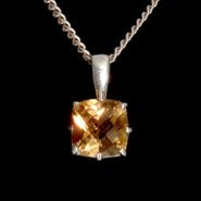 Faceted Citrine & Silver Pendant