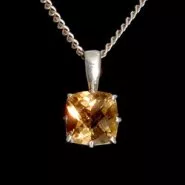 Faceted Citrine & Silver Pendant
